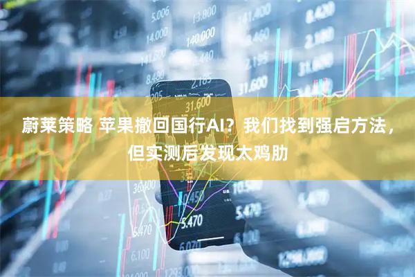蔚莱策略 苹果撤回国行AI？我们找到强启方法，但实测后发现太鸡肋